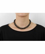Black Hematite Gemstone Chip Choker Necklace - $91.22 CAD