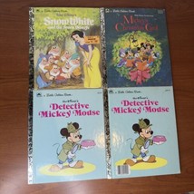 Vintage Lot Of 4 Little Golden Books Children 80s Disney Mickey Snow White - £11.18 GBP
