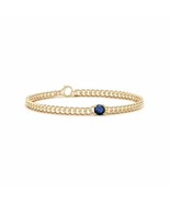 ANGARA Solitaire Round Sapphire Bracelet for Women, Girl in 14K Solid Gold - £2,739.66 GBP