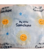 Adirondack Baby Blanket My Little Sunshine Blue Star Sun yellow plush fl... - $12.00