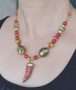 Tribal Necklace, Ethnic Necklace, Horn Necklace, Horn Necklace (519) - £23.57 GBP