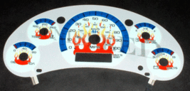 For 98-02 Chevy S10 Blazer Manual Automatic w/o RPM White Face Flame Glow Gauges - £23.35 GBP
