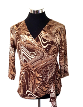 Studio 1940 Blouse Women&#39;s Size Small Animal Print Sequins Polyester Spandex - £11.72 GBP
