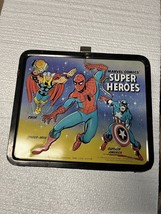 Original Vintage Aladdin 1976 &quot;Marvel Comics Super Heroes&quot; Lunchbox - No... - $1,039.48 MXN