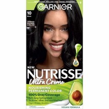 Garnier Hair Color Nutrisse Nourishing Creme, 10 Black (Licorice) Permanent Hair - £8.99 GBP