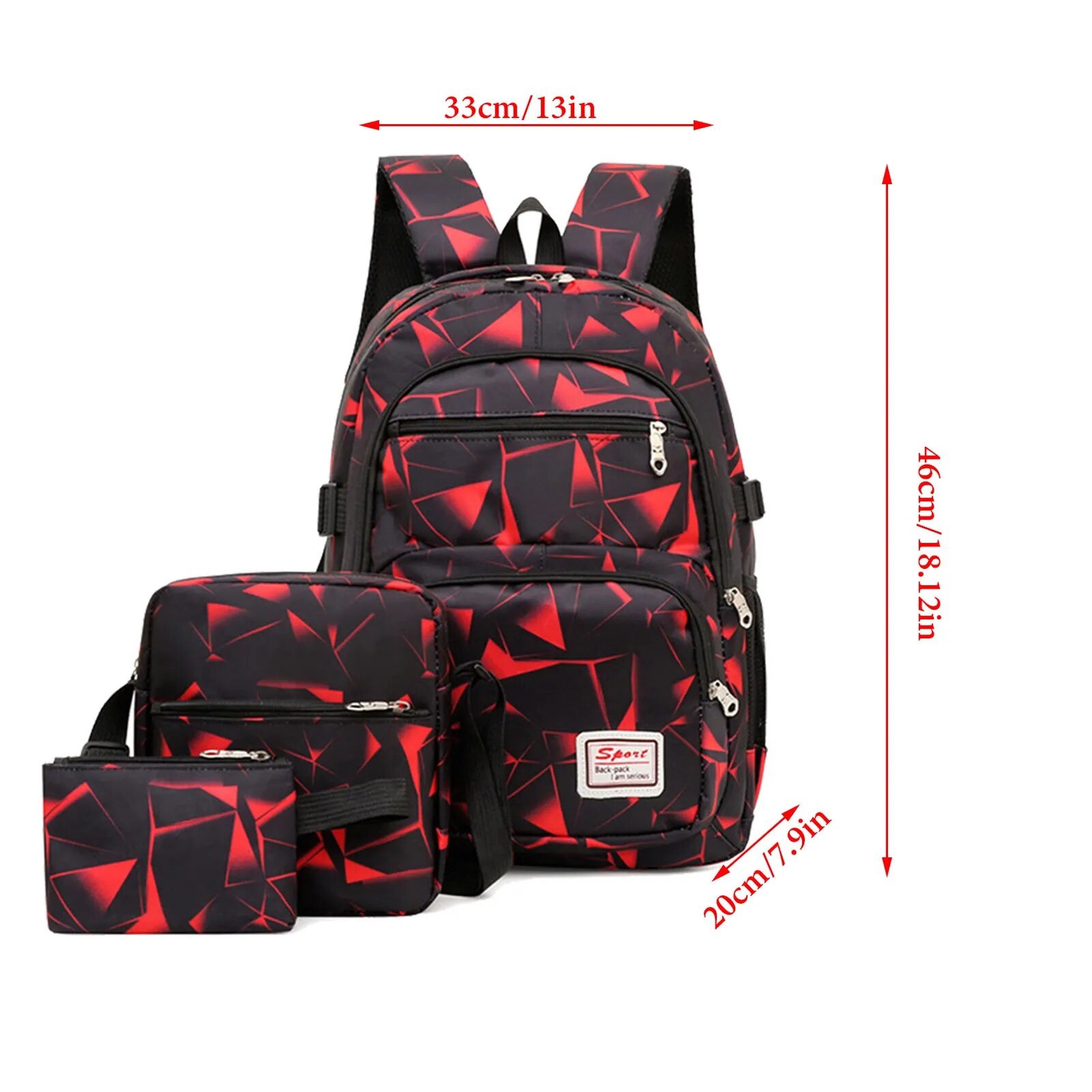 School Backpack Set Cool Backpack Set 3 Piece  Bag And Pencil Case Nylon Element - £115.73 GBP