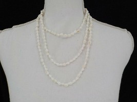 WOMENS DELICATE WHITE SEA SHELL NECKLACE EXTRA LONG BEACH WEDDING SURF N... - £11.71 GBP