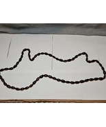 Vintage Long Brown Necklace Stone-Like Design, 49&#39;&#39; Length - $9.99