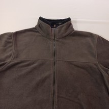 Landway Men's Brown Full Zip Pockets Fleece Jacket Size Medium Measured Chest 47 image 6