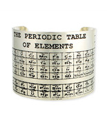 PERIODIC TABLE OF ELEMENTS BRACELET Wide Cuff Silver Tone Metal NEW Scie... - $373.46 MXN