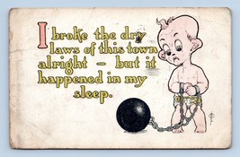 Prohibition Comic Baby Broke the Town Dry Laws 1930 Wet Kids Series Postcard M14 - £16.32 GBP