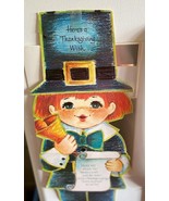 Vintage Die Cut Thanksgiving Pilgrim 30&quot; Length Colorful by Rust Craft USA - $10.81 CAD