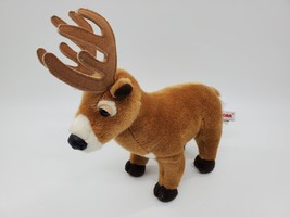 Aurora Christmas Reindeer Deer Buck Antlers Standing 12&quot; Plush Stuffed Toy B224 - £11.19 GBP