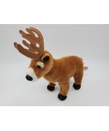 Aurora Christmas Reindeer Deer Buck Antlers Standing 12&quot; Plush Stuffed T... - $14.99