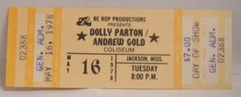 Dolly Parton / Andrew Gold - Vintage 1978 Unused Whole Concert Ticket - £11.98 GBP