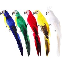 5 Pieces Artificial Birds Fake Birds Halloween Pirate Parrot Feathered Birds Par - £25.71 GBP