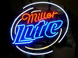 Miller Lite Real Glass Light Neon Sign 16"x16" - $139.00