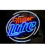 Miller Lite Real Glass Light Neon Sign 16&quot;x16&quot; - £109.38 GBP