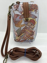 Sakroots Coated Canvas Owl Print Small Smart Phone Wristlet Wallet Cross... - £13.83 GBP