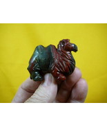 (Y-CAM-700) CAMEL camels RED BLACK gem stone gemstone carving zoo - $327.08 MXN