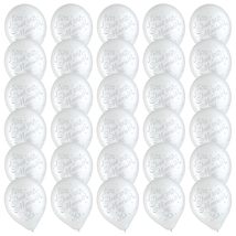 Bridal Party Supplies - White &amp; Silver Just Married Latex Balloon Weddin... - $8.99