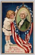 Ellen Clapsaddle George Washington Portrait Child Draping Flag  Postcard X26 - £7.12 GBP