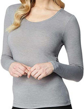 32 DEGREES Womens Heat Long Sleeve Scoop Neck Tee Color White/Cloud Cover Size S - £21.34 GBP
