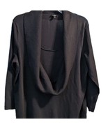 Talbots Black Cotton Blend Cowl Neck Tunic Style Sweater Plus Size 1X - £19.83 GBP