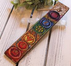 7 Chakra Mango Wooden Printed Incense Holder 11&quot; - $16.33 CAD