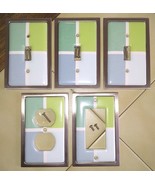 Lot (5) LHMC Blue/Green Ceramic Brushed Nickel Light Switch Outlet GFCI ... - $712.81 MXN