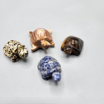 Turtle Figurines Hand Carved Semi-Precious Stone Lapis Tiger Eye Jasper Onyx LOT - £26.55 GBP
