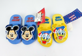 Vintage Mickey Mouse Donald Duck Childs Sandals Walt Disney Flip Flops T... - $28.01