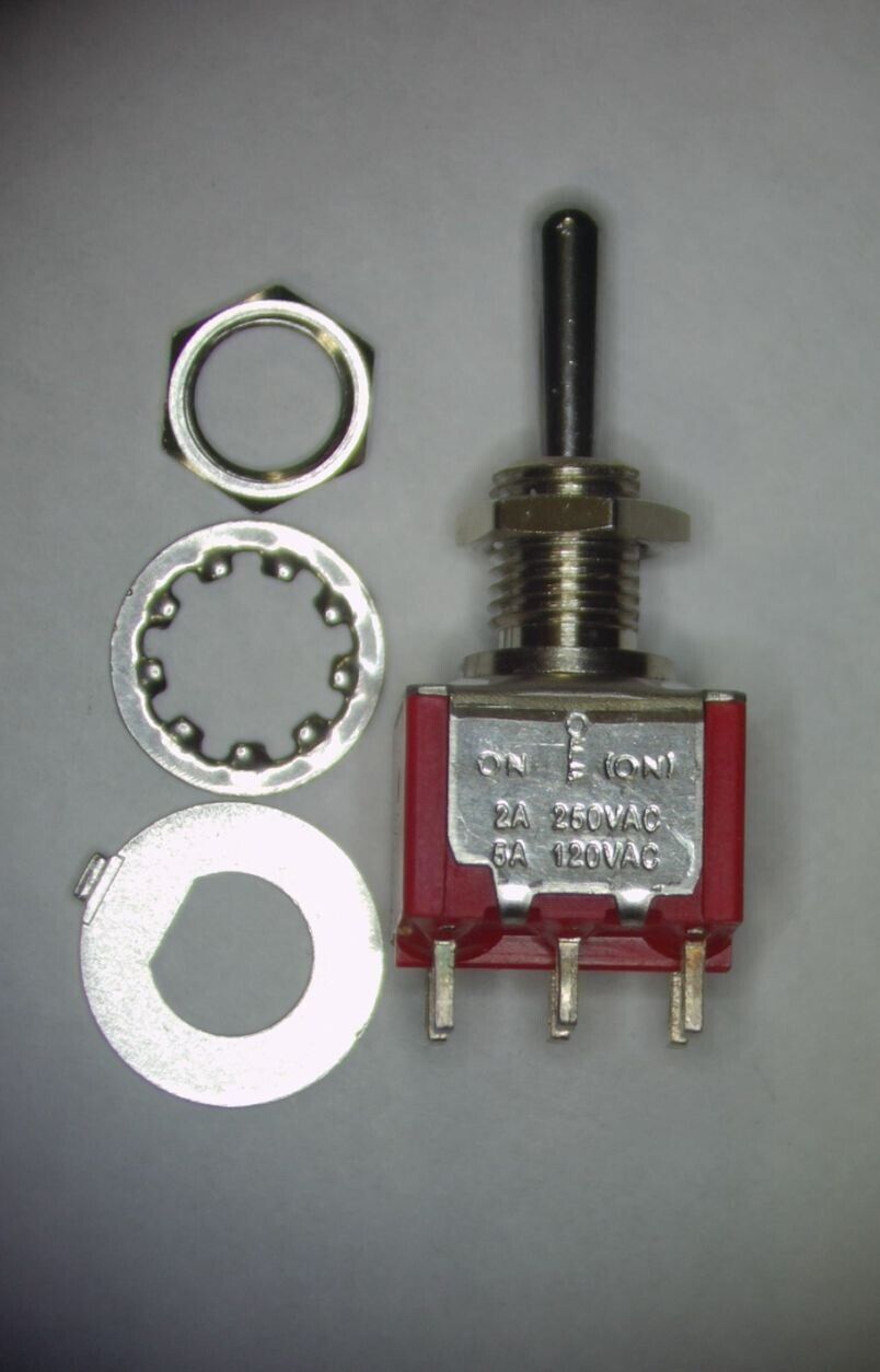 NEW! PANEL MOUNT MINITURE TOGGLE SWITCH DPDT ON-OFF-(ON) - 250V 5A MCM 287-13118 - $1.95