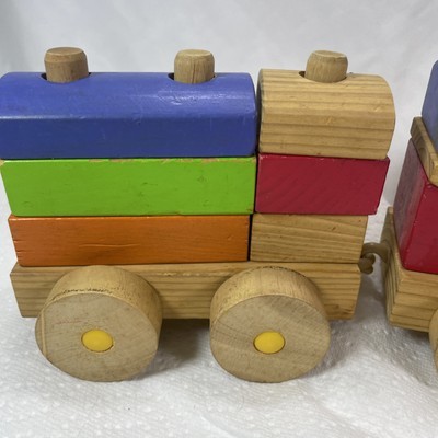 Classic Wooden Train Toddler Or Young Child’s Toy - 20 Wooden Pieces ROLLS GREAT Item image 11