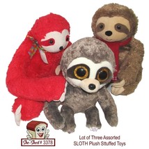 SLOTH Plush Toys 3 pc Stuffed Animal SLOTH Assortment - used, very clean - £13.73 GBP