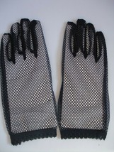 Black Theatrical Fishnet Gloves Punk Goth Flapper Halloween Costume Accessory - £5.44 GBP