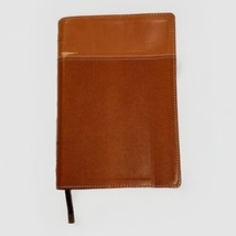 NIV Thinline Bible Imitation Leather Tan Brown Red Letter Edition - Good - $9.74