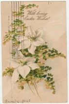 Vintage Postcard Easter Lilies With Loving Wishes 1906 Undivided Back - £5.42 GBP