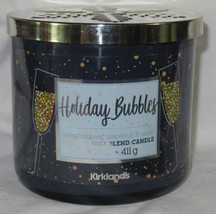 Kirkland&#39;s 14.5 oz Large Jar 3-Wick Candle Natural Wax Blend HOLIDAY BUBBLES - £21.29 GBP