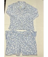 Women Charter Club 2 Piece Fleece-Notch Pajama Set Sz LARGE Reindeer/Nat... - $21.90