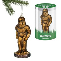 Bigfoot Ornament 5.5&quot; Blown Glass Sasquatch Christmas Tree Holiday Pacific Nw - £15.99 GBP