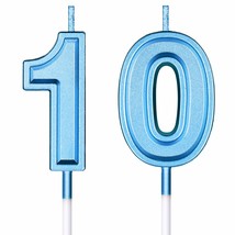 10Th Birthday Candles Cake Numeral Candles Happy Birthday Cake Candles Topper De - £11.18 GBP