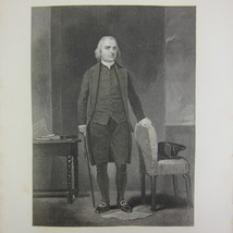 Samuel Adams Founder Boston Patriot Beer Brew Steel Engraving Print Antique 1862 - £27.40 GBP