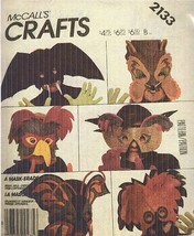 McCall&#39;s Pattern 2133 ~ Boys&#39; Girls&#39; Halloween Masks ~ Parrot, Fox, Bat ... - £4.32 GBP