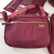 Poppin Travel Happy Backpack Laptop Sleeve Zip Zip Zip Fanny Pack Set Wine NWT - £30.46 GBP