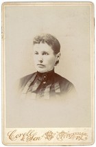 Circa 1880&#39;S Cabinet Card Lovely Woman In Dress Corell &amp; Son Titusville, Pa - £7.46 GBP