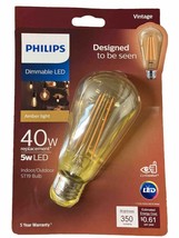 Lot of 16 Philips 5w equivalent to 40w ST19 Dimmable LED Light Bulb Vintage New - $89.09