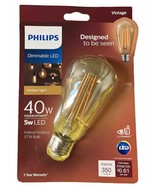 Lot of 16 Philips 5w equivalent to 40w ST19 Dimmable LED Light Bulb Vint... - $89.09