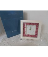 AVON 2004 ROSE FLORAL DESK CLOCK IVORY WOOD SILK ROSES BATTERY OPER NEW - €12,69 EUR