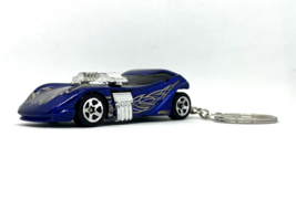 Hot Custom Car Keychain Rolling Wheels Race Car Keychain M.I. Metallic Blue - $18.04